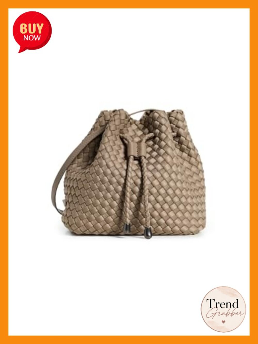 Cashmere Medium Bucket Bag Crossbody Drawstring Structured Base